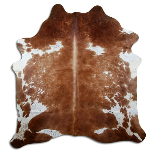 Peau de vache marron et blanche L