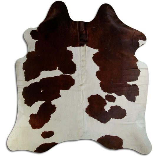 Peau de vache marron et blanche L
