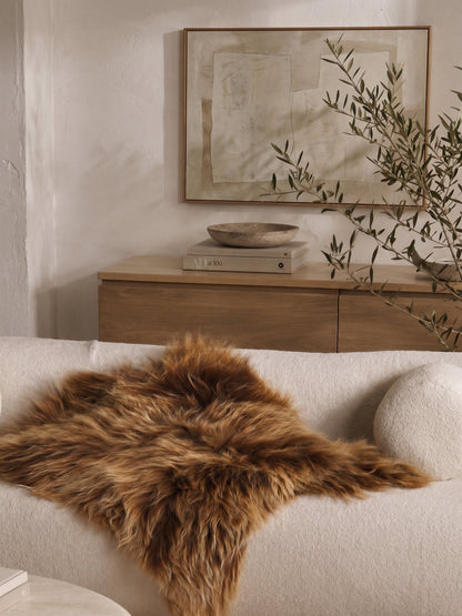 Peau de mouton islandaise brune
