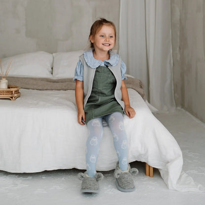 Chaussons enfant en mérinos « Souris »