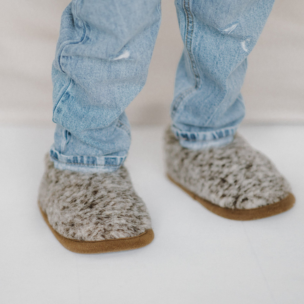 Chaussons enfant en mérinos « Tigre »