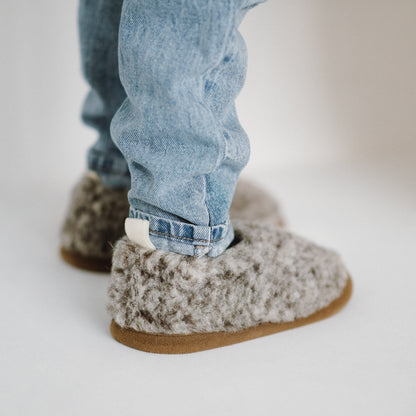 Chaussons enfant en mérinos « Tigre »