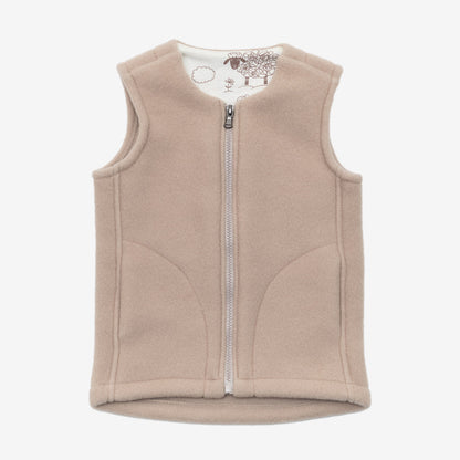 Gilet enfant en mérinos « Lama » beige