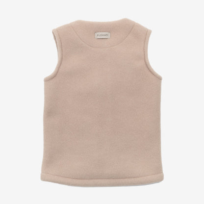 Gilet enfant en mérinos « Lama » beige
