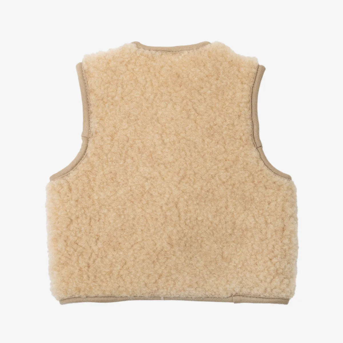 Gilet enfant en mérinos « Panda » marron clair