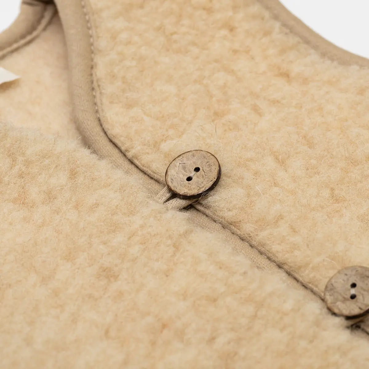 Gilet enfant en mérinos « Panda » marron clair