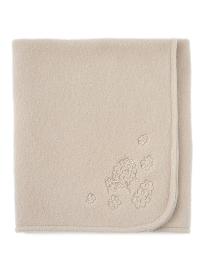 Couverture bébé en mérinos « Mouton » beige