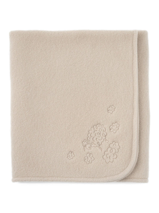 Couverture bébé en mérinos « Mouton » beige