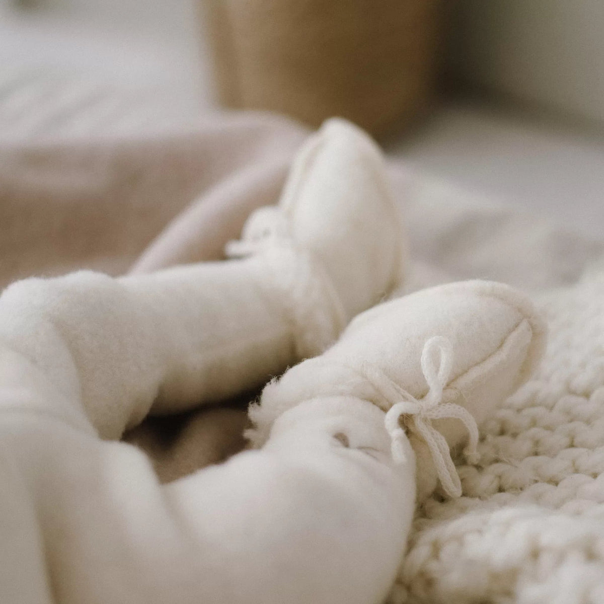 Chaussons bébé en mérinos « Fluff »