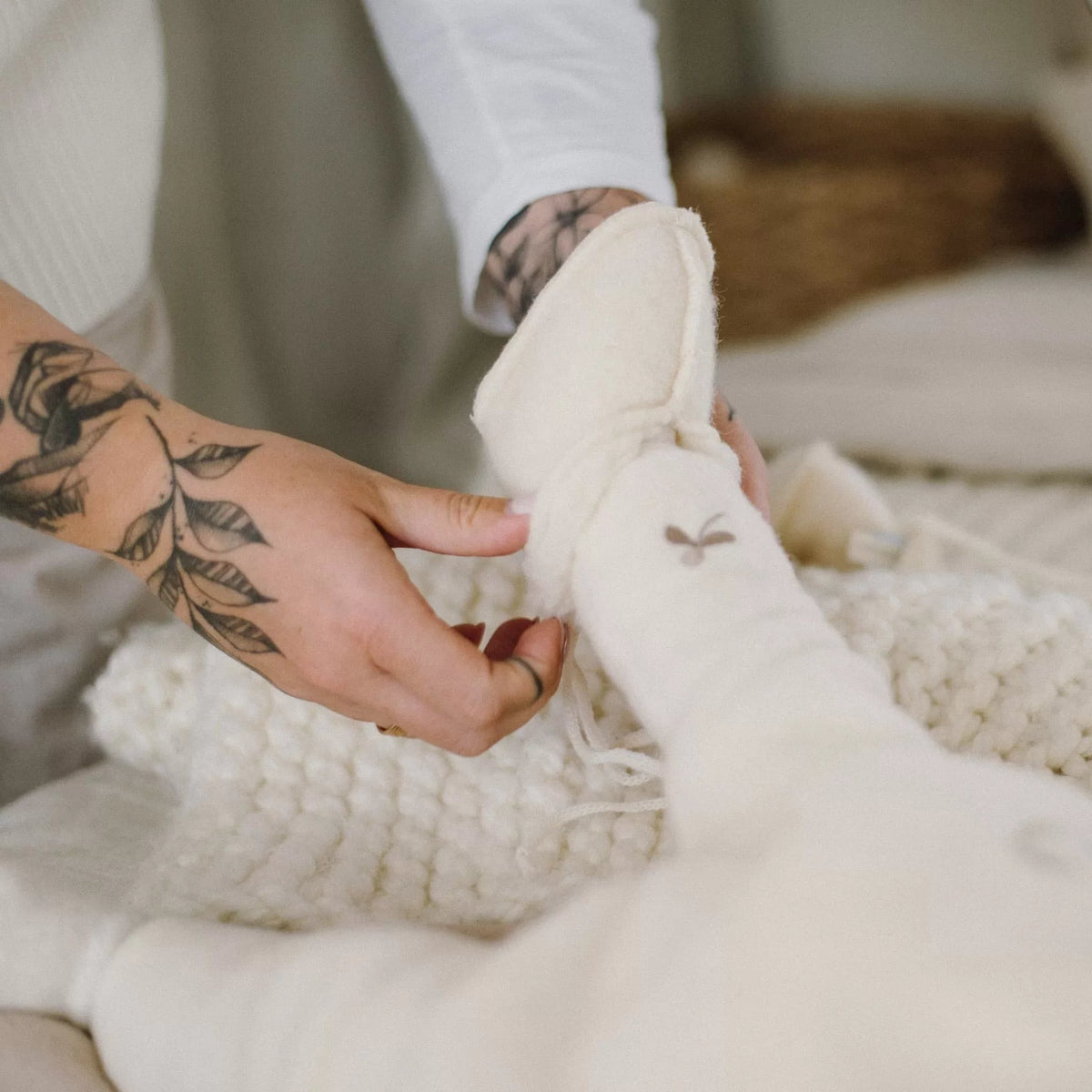 Chaussons bébé en mérinos « Fluff »