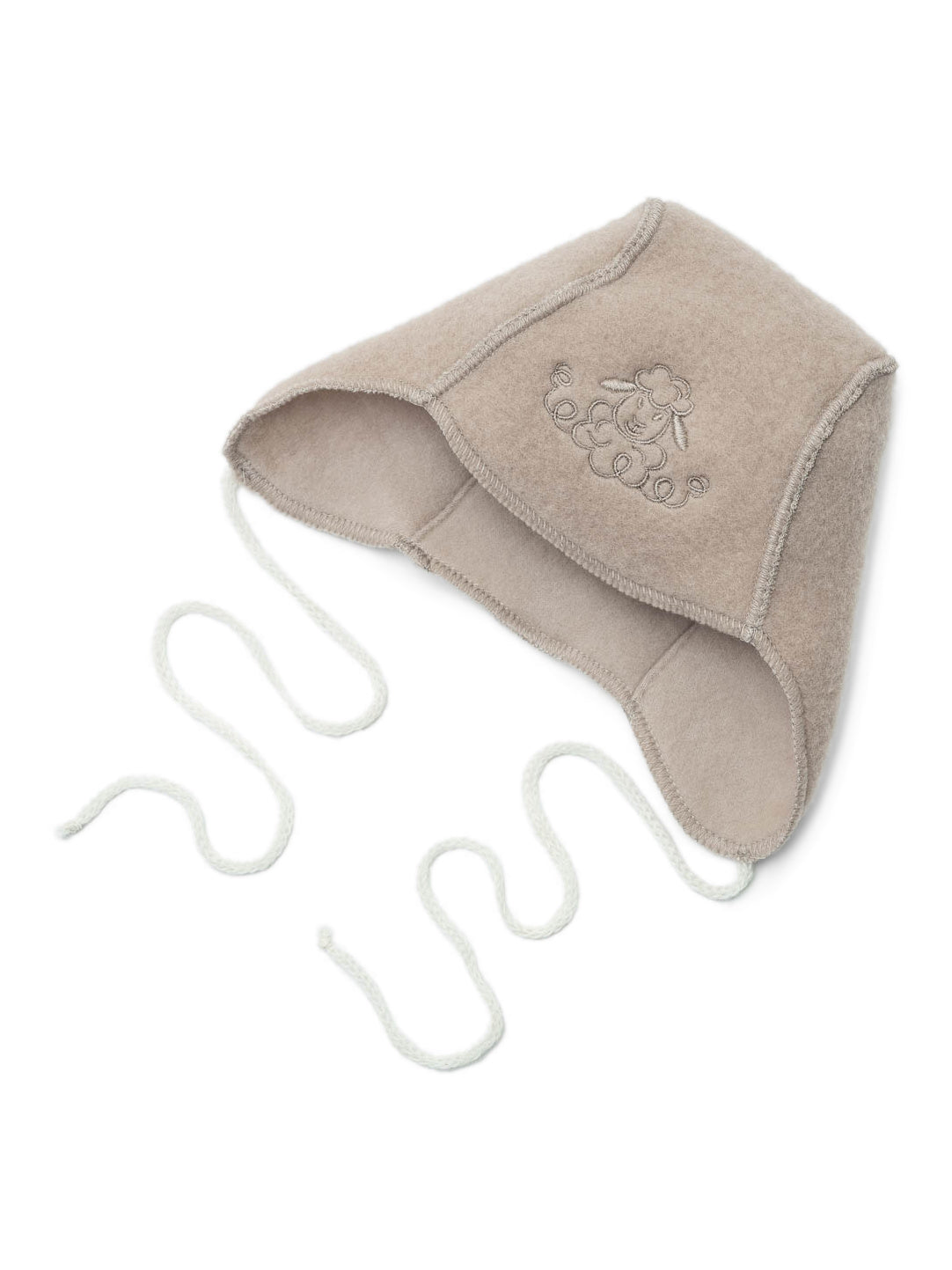 Bonnet bébé « Mouton » avec broderie; beige
