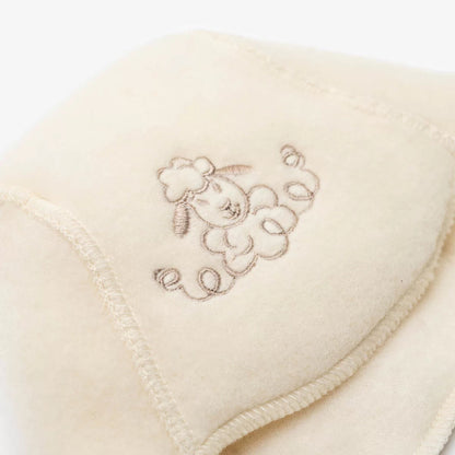Bonnet bébé « Mouton » avec broderie; écru