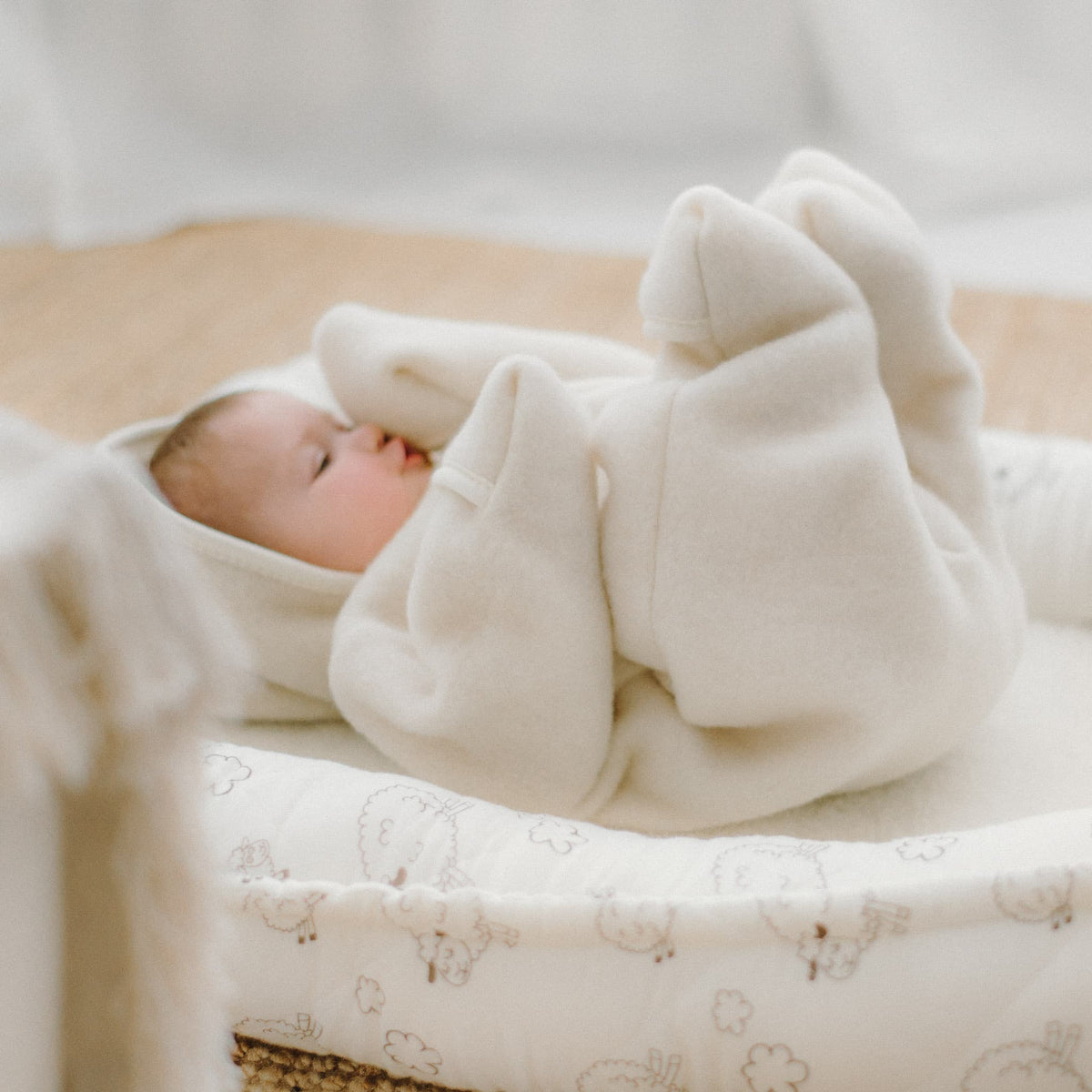 Combinaison bébé « Mouton »; écru