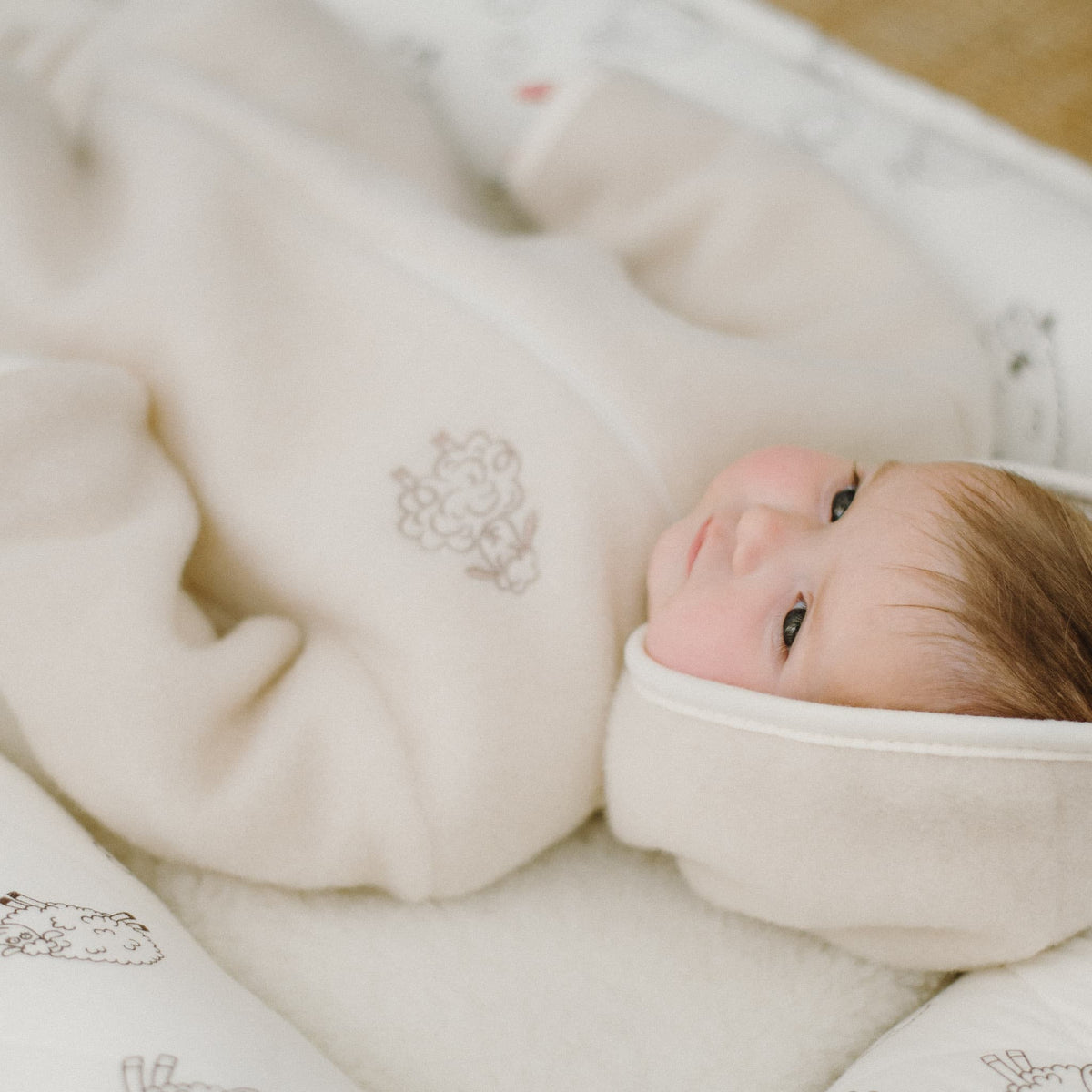 Combinaison bébé « Mouton »; écru
