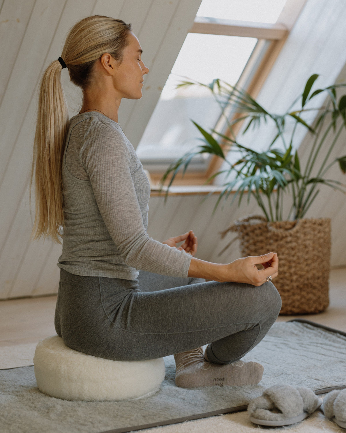 Coussin de méditation en mérinos