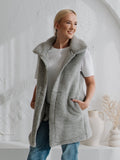Gilet en mérinos « Wave » gris