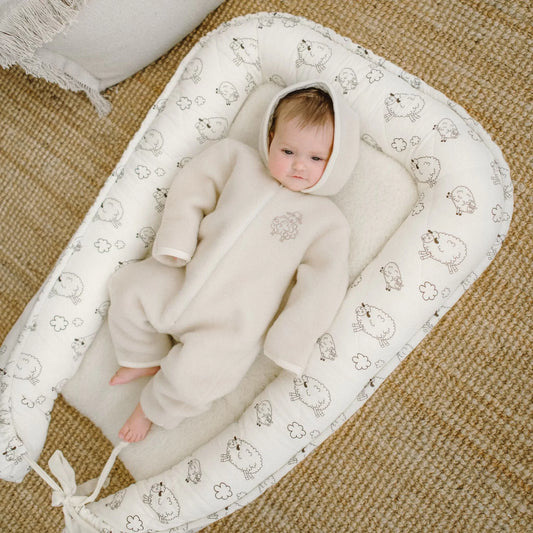 Combinaison bébé « Mouton »; écru