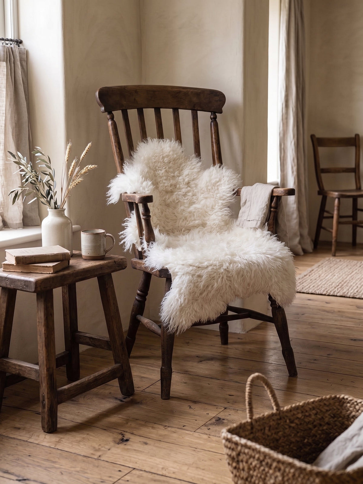 peau de mouton blanche bouclée