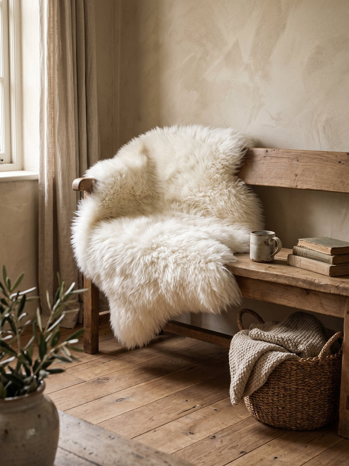 Peau de mouton blanche