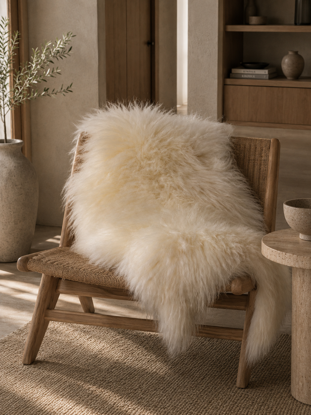 Peau de mouton islandaise blanche