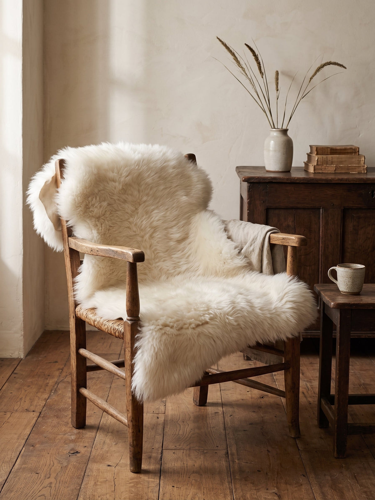 Peau de mouton blanche