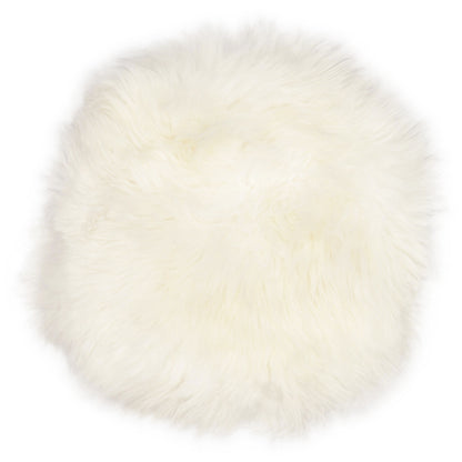 Galette de chaise en peau de mouton, Blanc
