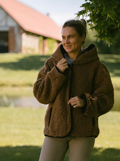 Veste en laine « Laguna » marron foncé